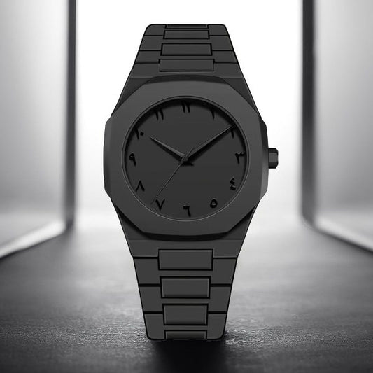 Full Solid Black Auurra Quartzz Watch